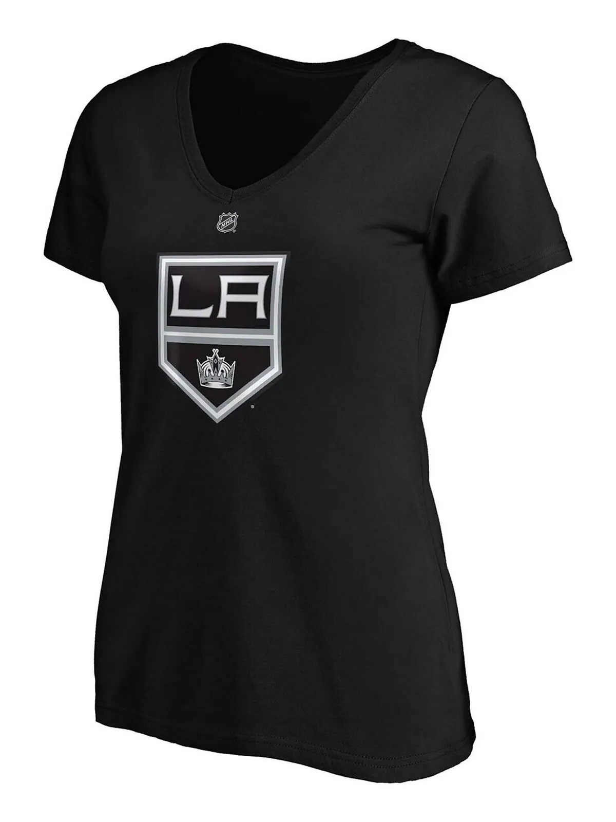 Женская черная футболка с v-образным вырезом Quinton Byfield Los Angeles Kings Authentic Stack Name — изображение 2 из 3
