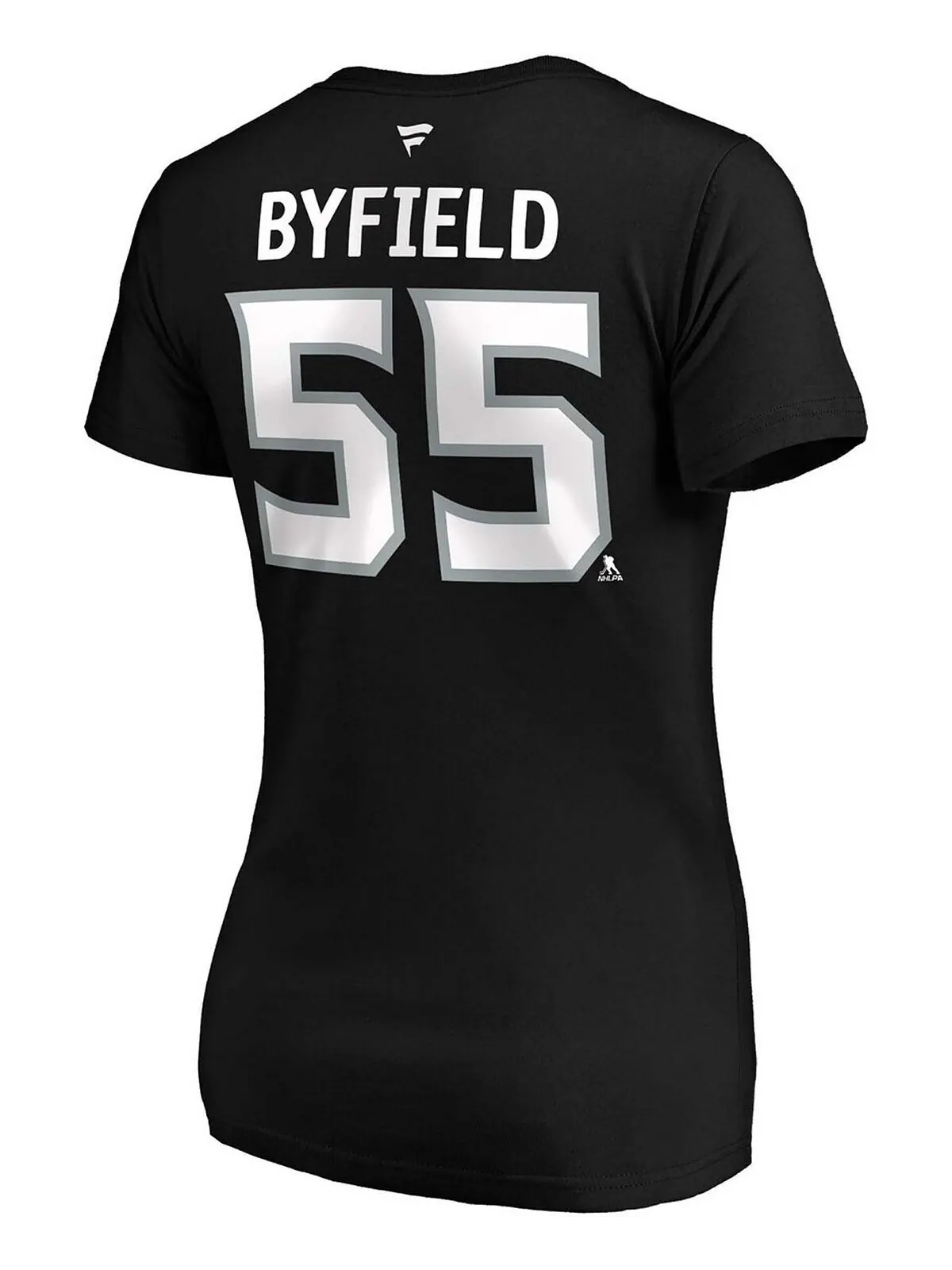 Женская черная футболка с v-образным вырезом Quinton Byfield Los Angeles Kings Authentic Stack Name — изображение 3 из 3