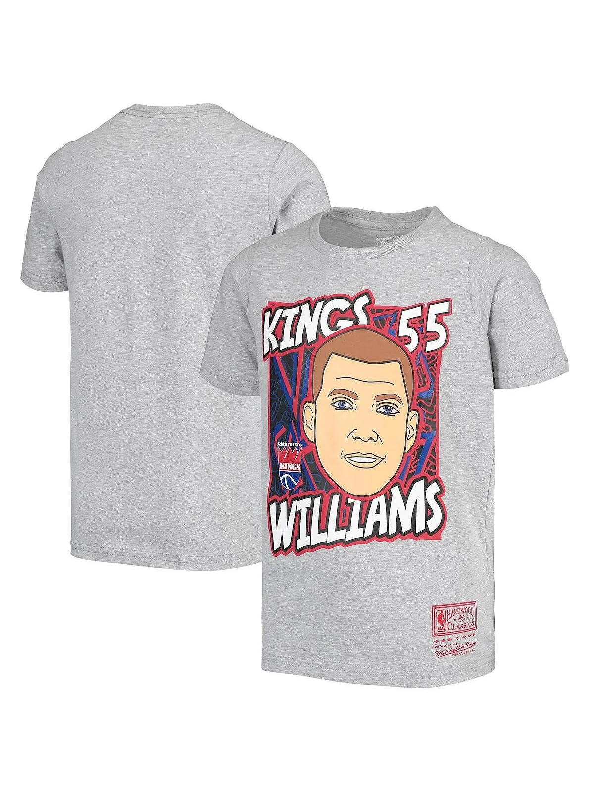 Серая футболка Big Boys Jason Williams Sacramento Kings Hardwood Classics King of the Court Player — изображение 1 из 3
