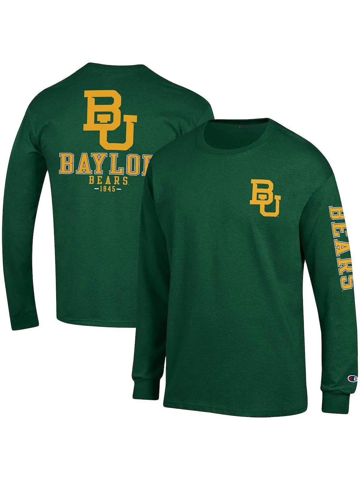 Мужская зеленая футболка с длинным рукавом Baylor Bears Team Stack Champion — изображение 1 из 3, зеленый