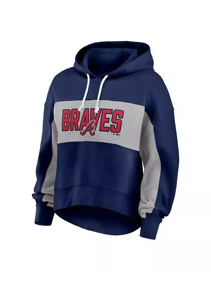 Женский темно-синий пуловер с капюшоном Atlanta Braves Fanatics — изображение 3 из 3