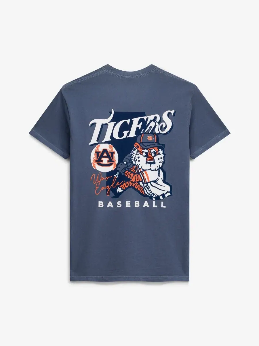 Футболка с коротким рукавом, с принтом, Auburn Tigers Drawn Mascot Image One — изображение 2 из 3, темно-синий