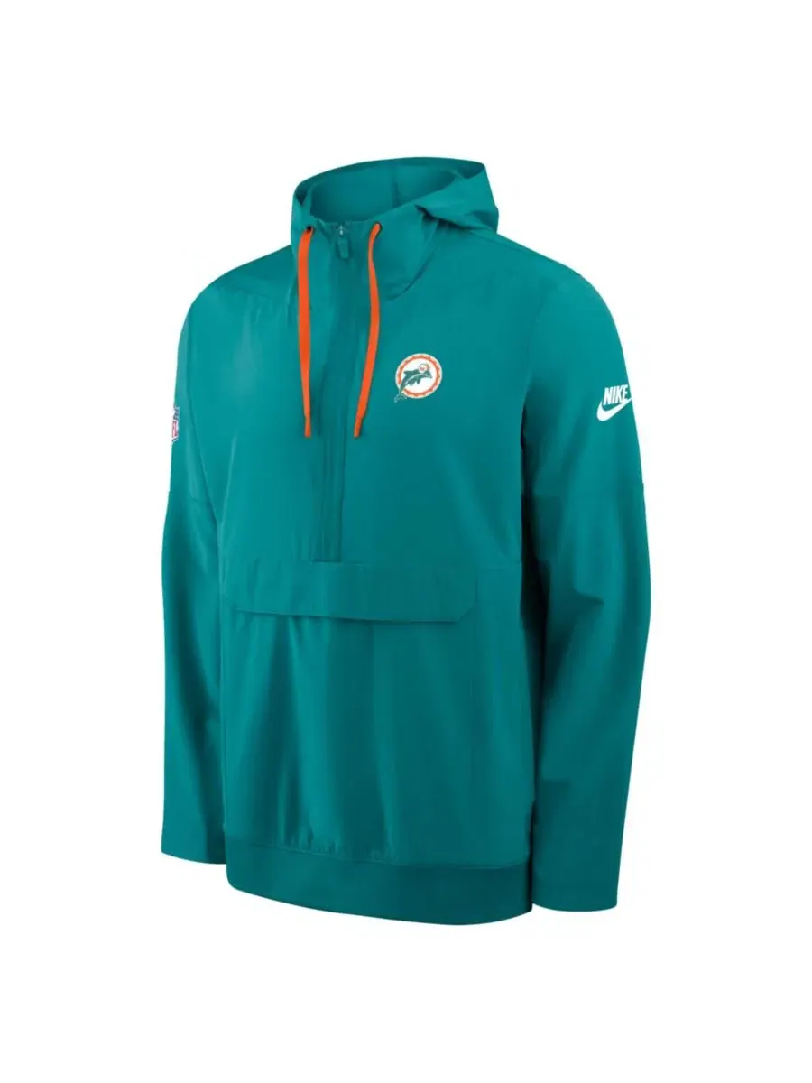 Мужская куртка-анорак с полузастежкой-молнией Aqua Miami Dolphins Alt Anorak Half-Zip Hooded Jacket — изображение 3 из 3