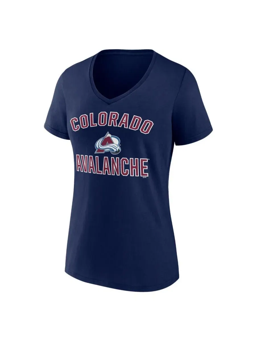 Футболка-поло с V-образным вырезом Colorado Avalanche Arch Victory Logo Athletic — изображение 2 из 3, темно-синий