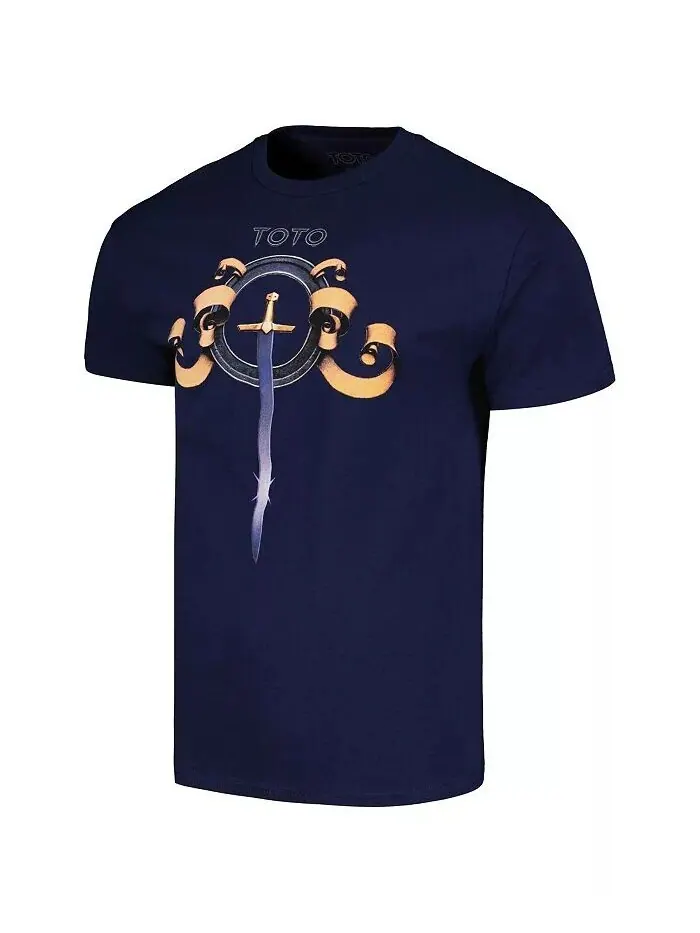 Мужская темно-синяя футболка с рисунком Toto Sword Manhead Merch — изображение 2 из 3