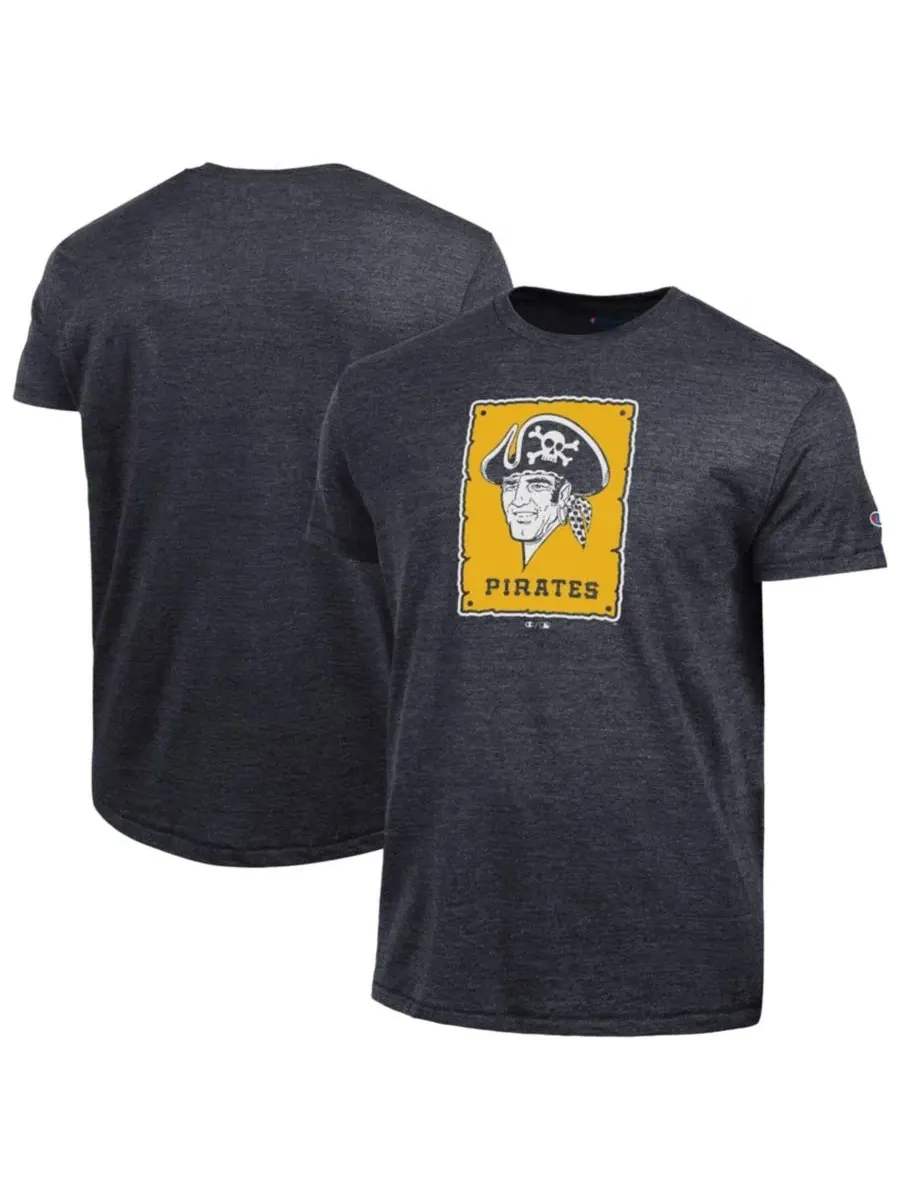 Футболка с принтом Cooperstown Logo Tri-Blend Pittsburgh Pirates Champion — изображение 1 из 2, черный