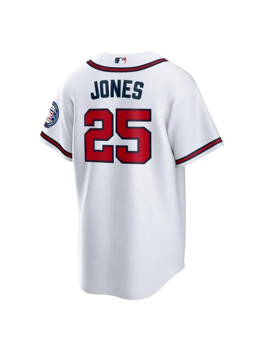 Домашняя реплика джерси Эндрю Джонса с патчем Зала славы 2026, Atlanta Braves Nike — изображение 3 из 3, белый
