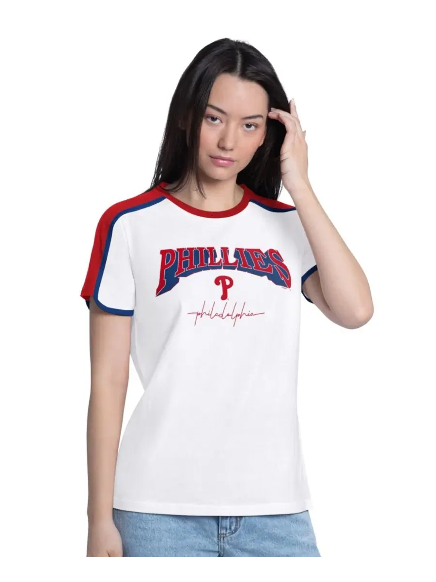 Футболка с длинным рукавом Philadelphia Phillies First Lane Fashion G-III 4Her by Carl Banks — изображение 1 из 3, белый