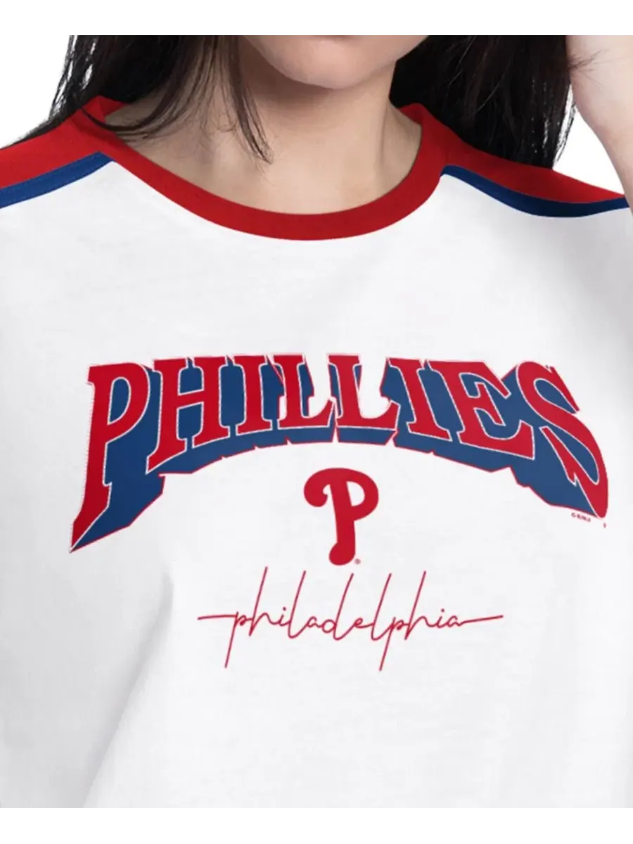 Футболка с длинным рукавом Philadelphia Phillies First Lane Fashion G-III 4Her by Carl Banks — изображение 3 из 3, белый