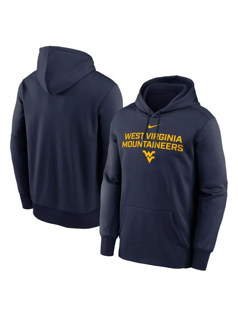 Толстовка-худи Nike West Virginia Mountaineers Team Stacked — изображение 1 из 3, темно-синий
