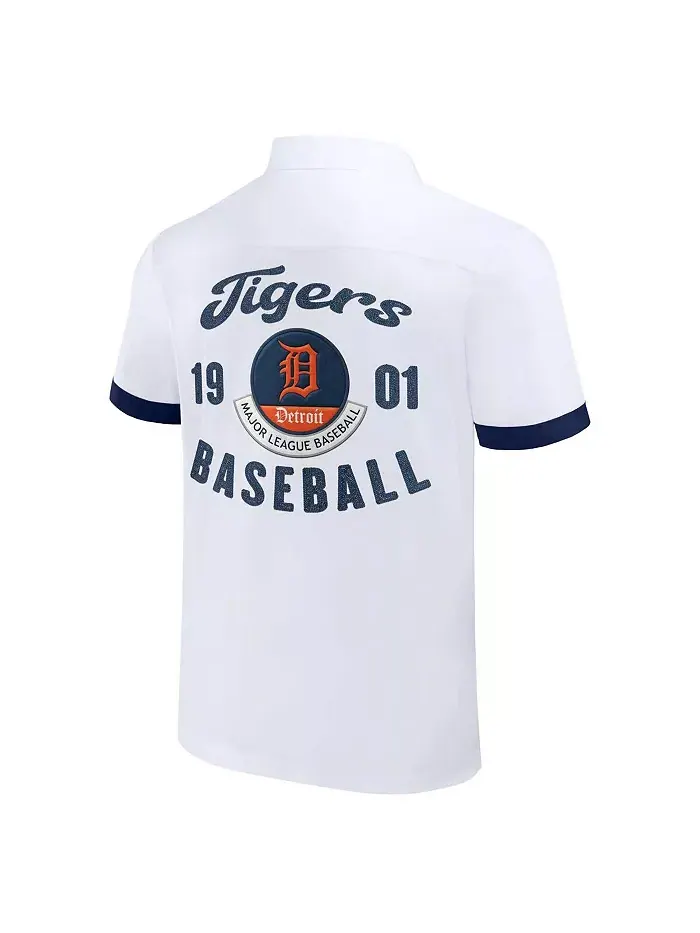 Мужская рубашка на пуговицах для боулинга Darius Rucker Collection от White Detroit Tigers Fanatics — изображение 3 из 3