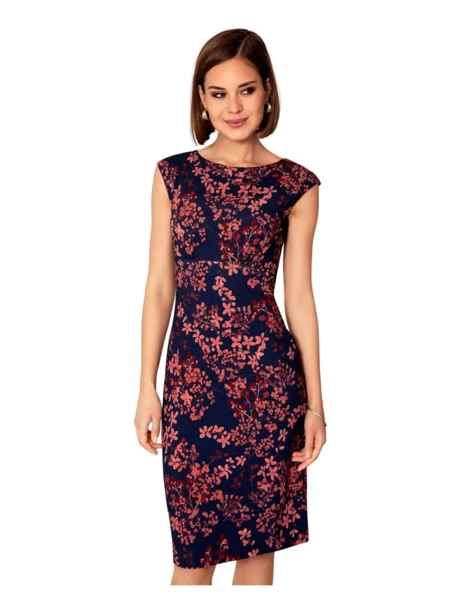 Платье-трапеция с цветочным принтом, модель Pippa Alie Street London, Bronzed Blooms — изображение 2 из 8