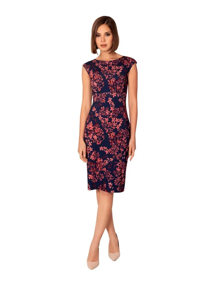 Платье-трапеция с цветочным принтом, модель Pippa Alie Street London, Bronzed Blooms — изображение 6 из 8