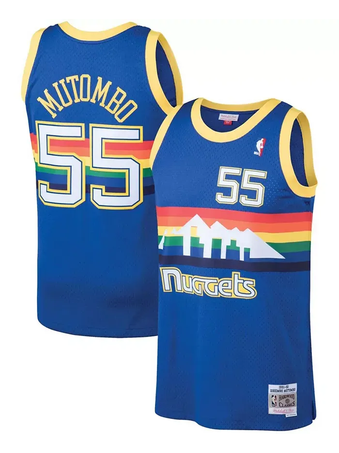 Мужская баскетбольная майка Denver Nuggets 1991-92 Hardwood Classics Swingman синего цвета с именем — изображение 1 из 3