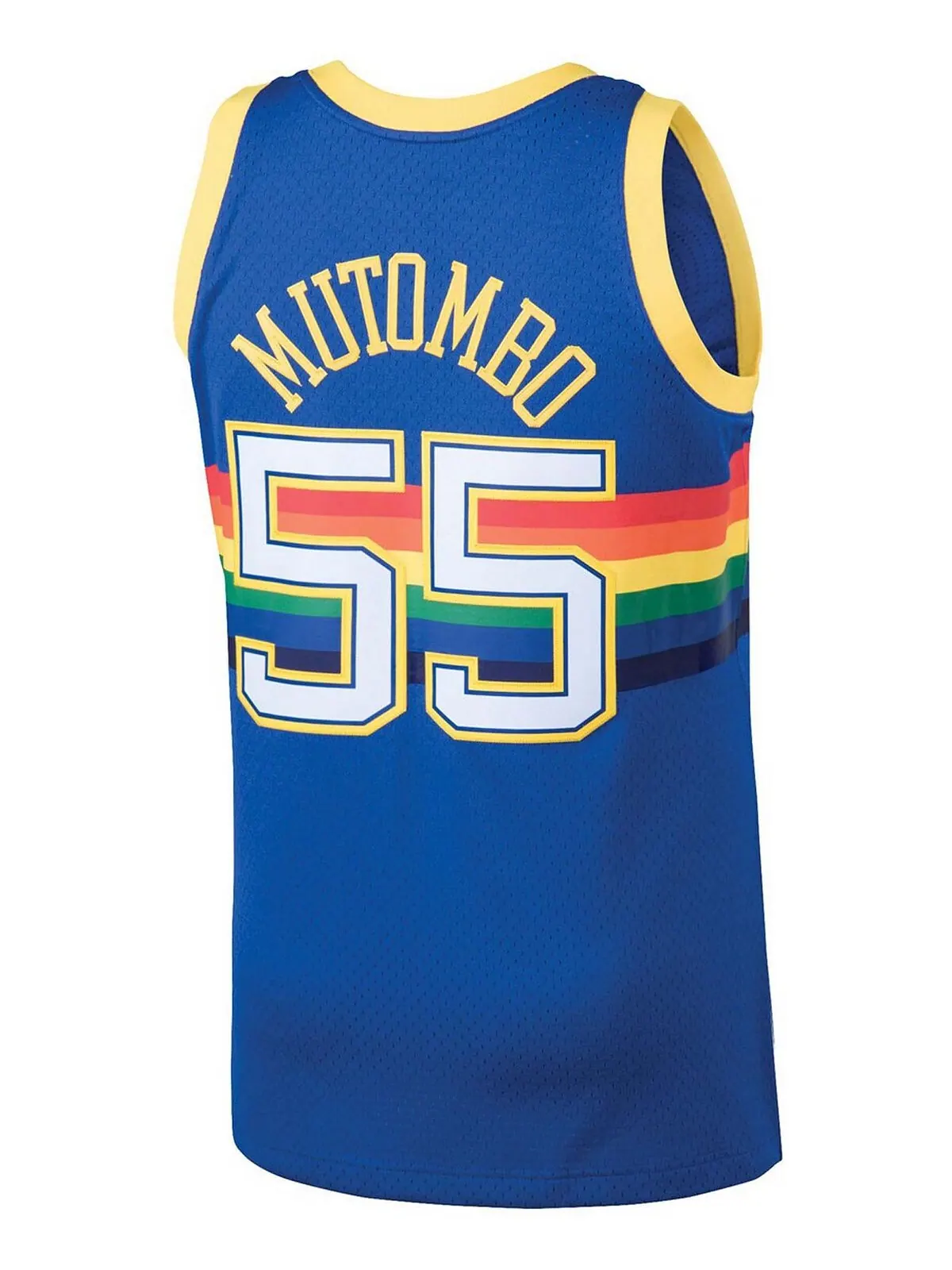 Мужское джерси Dikembe Mutombo Blue Denver Nuggets 1991-92 Hardwood Classics Swingman Mitchell & — изображение 3 из 3, синий