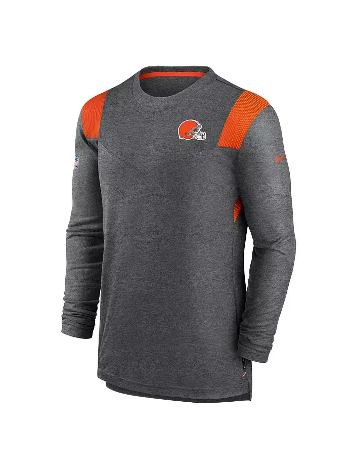 Мужская футболка с длинным рукавом Cleveland Browns в угольном цвете, с тонированным логотипом, для — изображение 3 из 3
