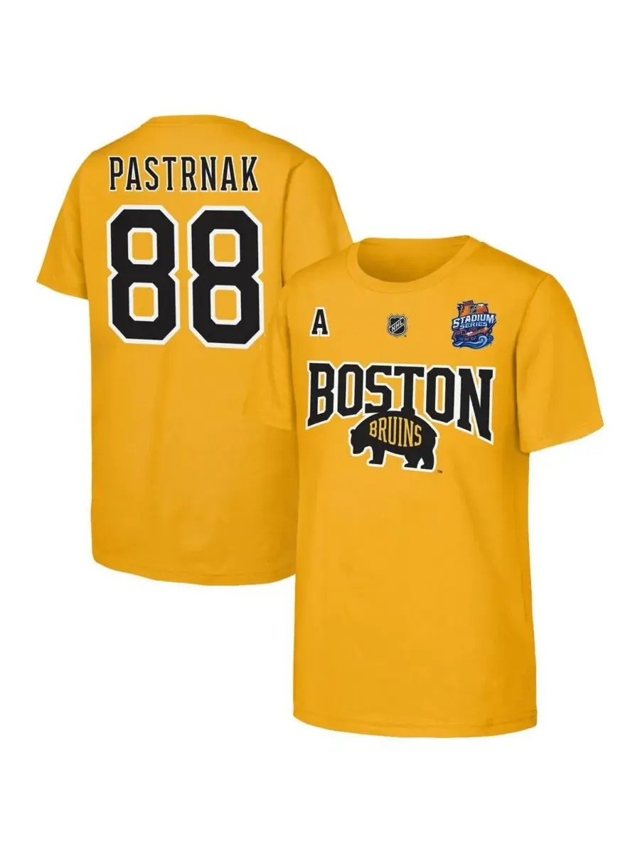 Футболка с принтом David Pastrnak Alternate Captain Fanatics — изображение 1 из 3, золото