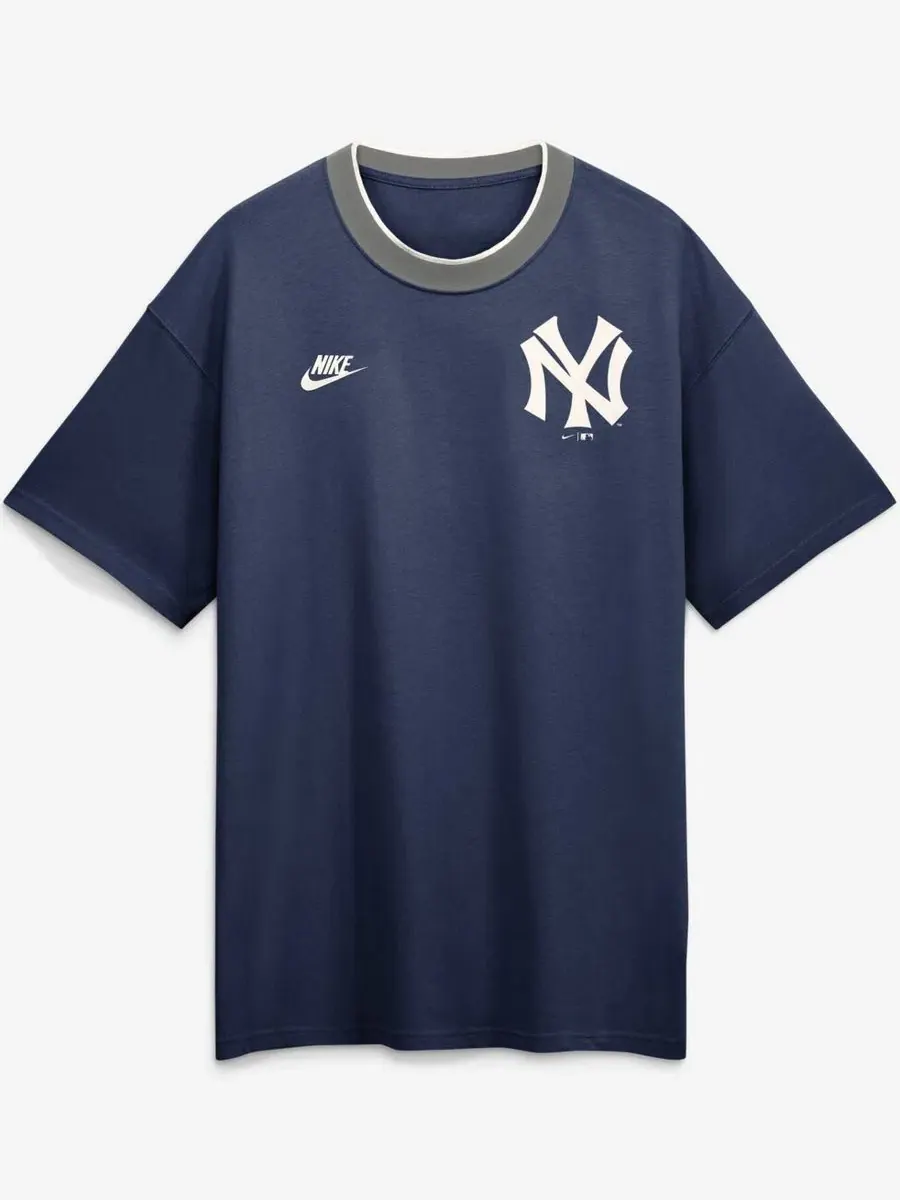 Футболка с коротким рукавом Cooperstown Collection Ringer Nike — изображение 2 из 5, темно-синий