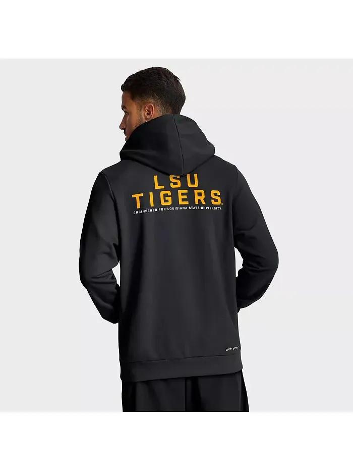 Мужская черная толстовка LSU Tigers 2025 Sideline Performance с молнией Nike — изображение 2 из 5