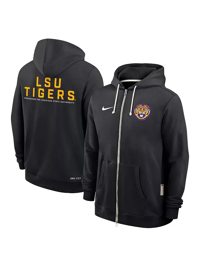 Мужская черная толстовка LSU Tigers 2025 Sideline Performance с молнией Nike — изображение 4 из 5