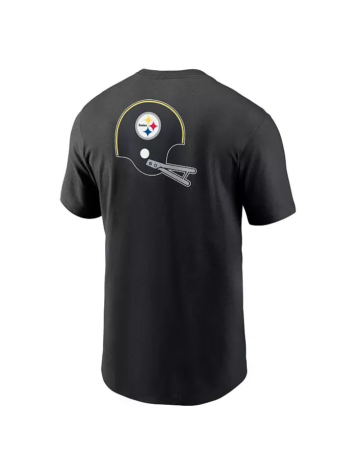 Мужская черная футболка Pittsburgh Steelers Rewind с принтом спереди и сзади Nike — изображение 3 из 3