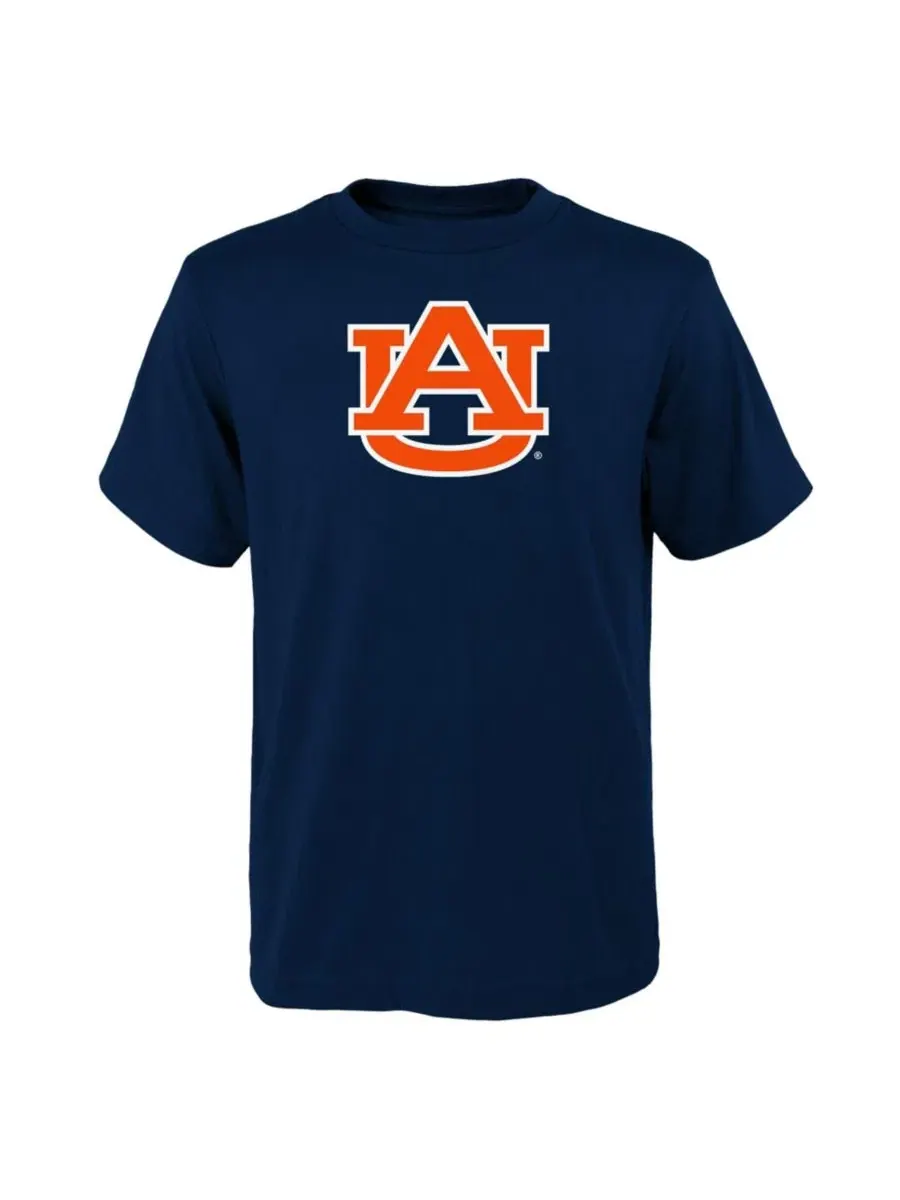 Футболка с принтом Auburn Tigers, хлопковая, с коротким рукавом Outerstuff — изображение 1 из 1, темно-синий