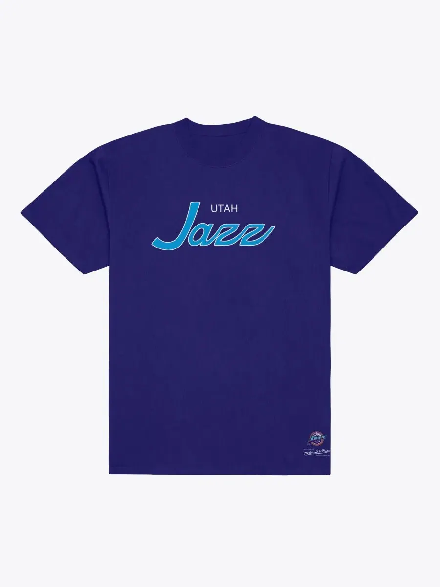 Футболка с принтом Utah Jazz Wordmark Mitchell & Ness — изображение 1 из 2, фиолетовый