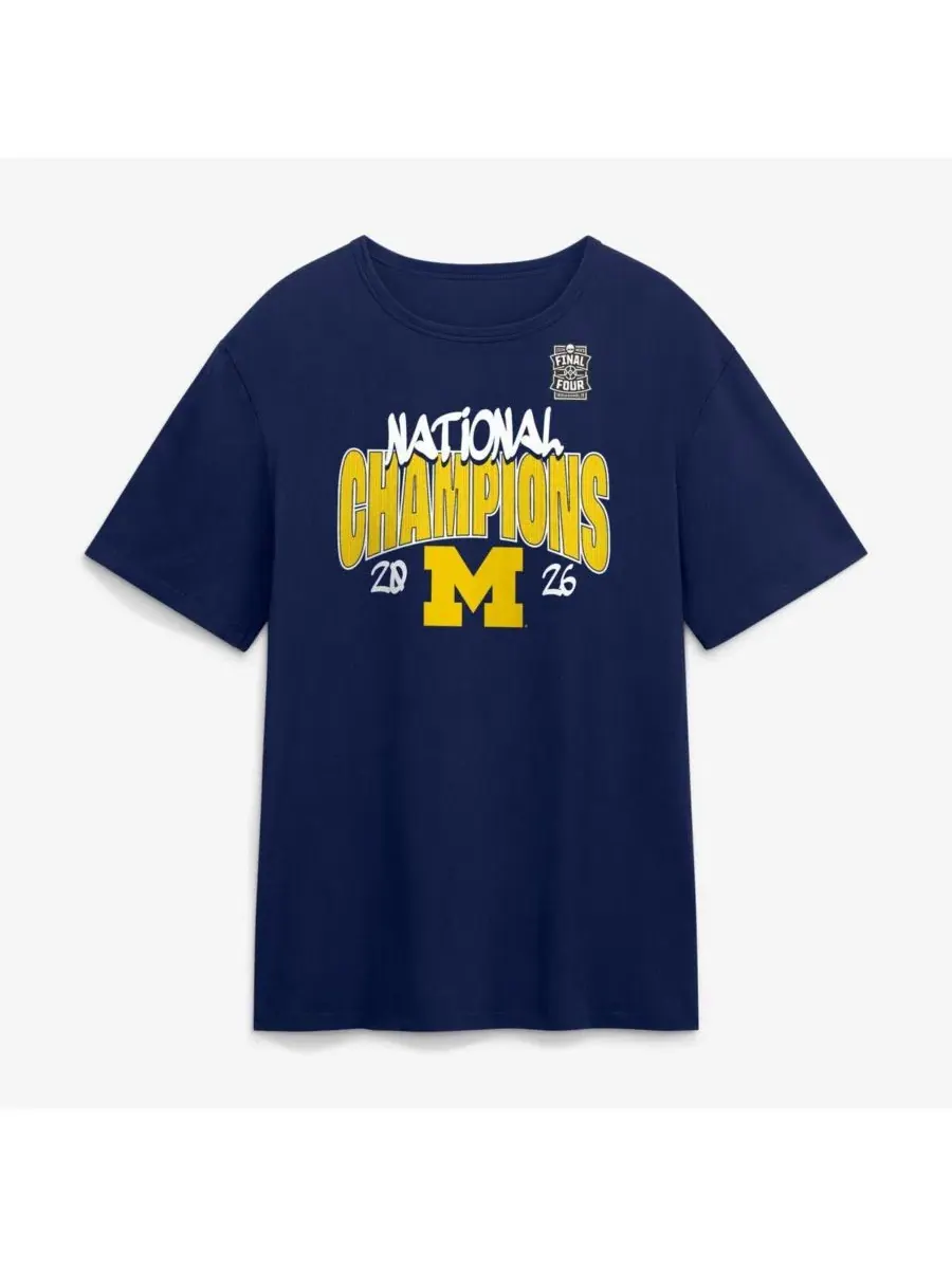 Футболка с принтом Michigan Wolverines National Champions Schedule Fanatics — изображение 2 из 3, темно-синий