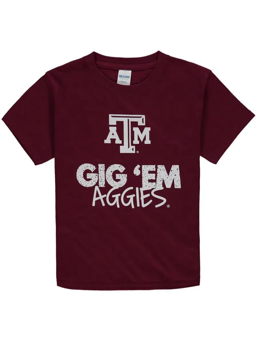 Футболка с круглым вырезом с принтом Texas A&M Aggies Two Feet Ahead — коричневый