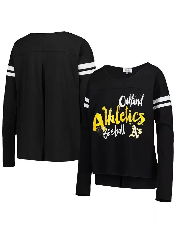 Черная женская футболка с длинным рукавом Oakland Athletics Free Agent Touch — изображение 1 из 3