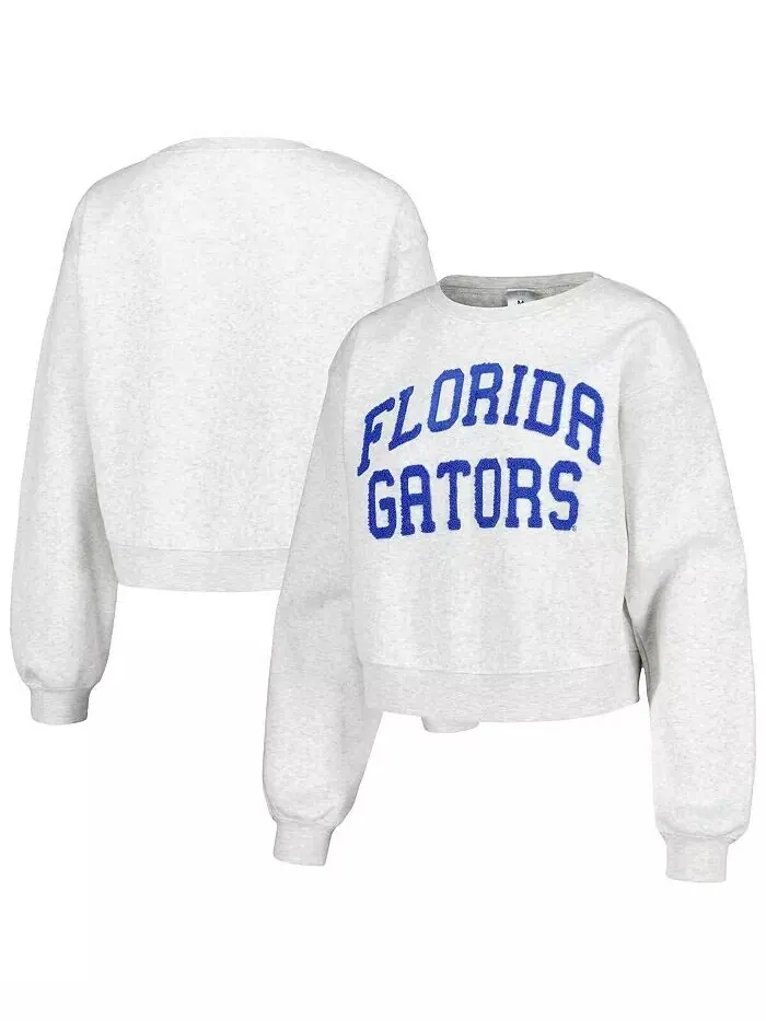 Женская укороченная толстовка-пуловер Florida Gators Core Chenille Oatmeal ZooZatz — изображение 1 из 3