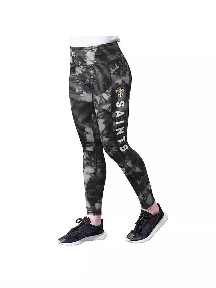 Женские черные леггинсы New Orleans Saints Aubrey Tie-Dye MSX by Michael Strahan — изображение 1 из 4