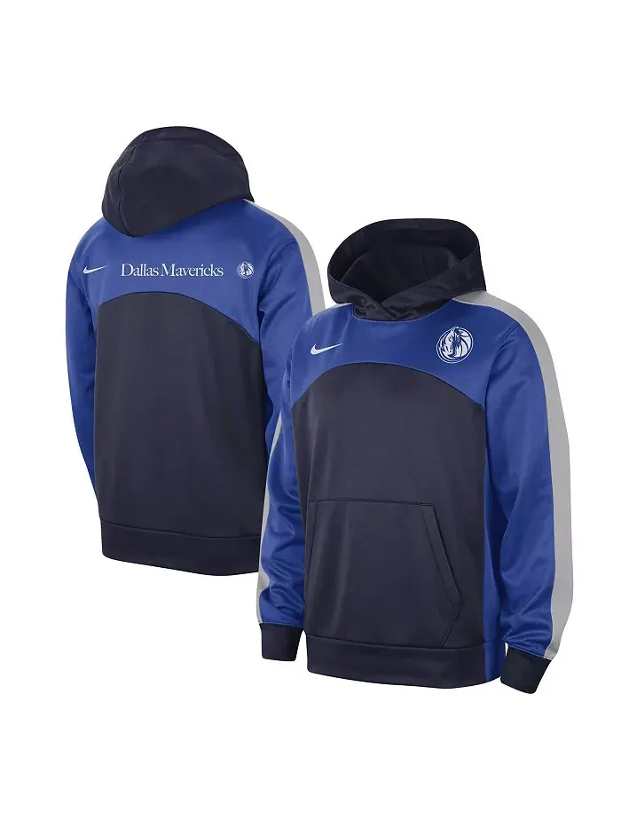 Мужская синяя толстовка с капюшоном Dallas Mavericks Authentic Starting Five Force Performance Nike