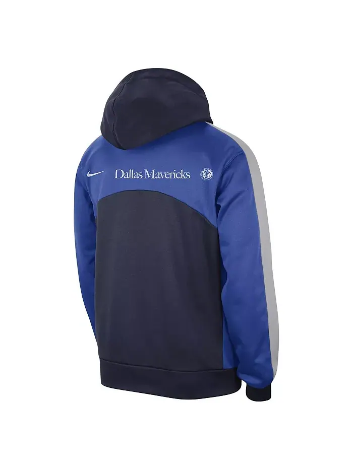 Мужская синяя толстовка с капюшоном Dallas Mavericks Authentic Starting Five Force Performance Nike — изображение 2 из 3