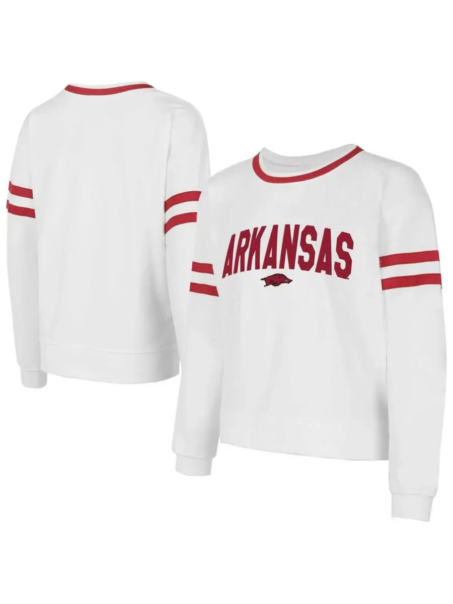 Concepts Sport Женская белая футболка с длинным рукавом Concept Sport Arkansas Razorbacks Borough — изображение 1 из 3, белый