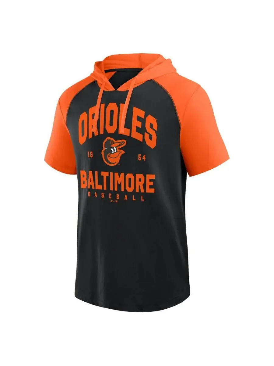 Fanatics Мужская черная толстовка с коротким рукавом и рукавами реглан Baltimore Orioles Prime — изображение 3 из 3, черный