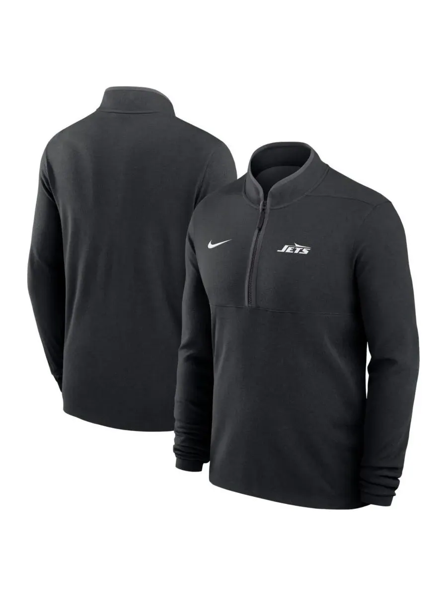 Nike Мужская черная легкая толстовка с капюшоном New York Jets Victory Dri-FIT с застежкой-молнией — изображение 1 из 3