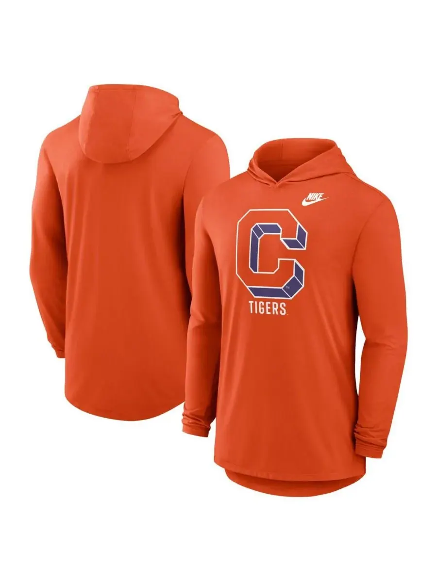 Nike Мужская оранжевая толстовка с длинными рукавами Clemson Tigers Legacy Tri-Blend Dri-FIT — изображение 1 из 3, оранжевый