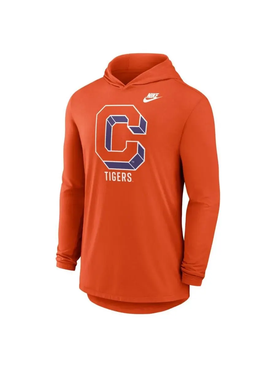 Nike Мужская оранжевая толстовка с длинными рукавами Clemson Tigers Legacy Tri-Blend Dri-FIT — изображение 2 из 3, оранжевый