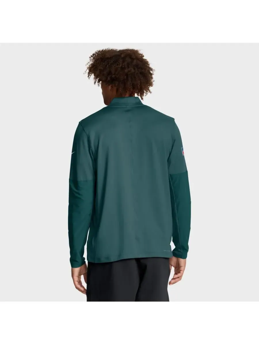 Nike Мужская зеленая толстовка с капюшоном Philadelphia Eagles Sideline Dri-FIT с застежкой-молнией — изображение 2 из 5