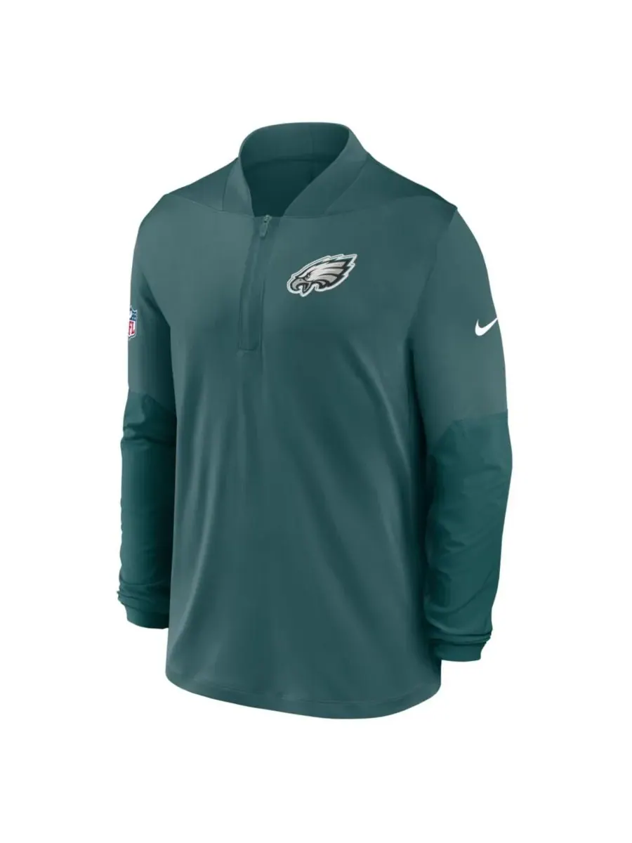 Nike Мужская зеленая толстовка с капюшоном Philadelphia Eagles Sideline Dri-FIT с застежкой-молнией — изображение 5 из 5