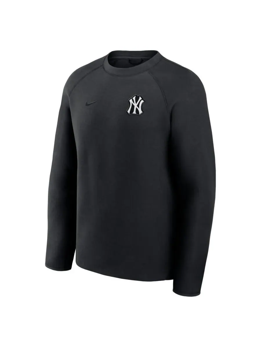 Nike Мужская черная толстовка-реглан из технологического флиса с символикой New York Yankees — изображение 2 из 3, черный