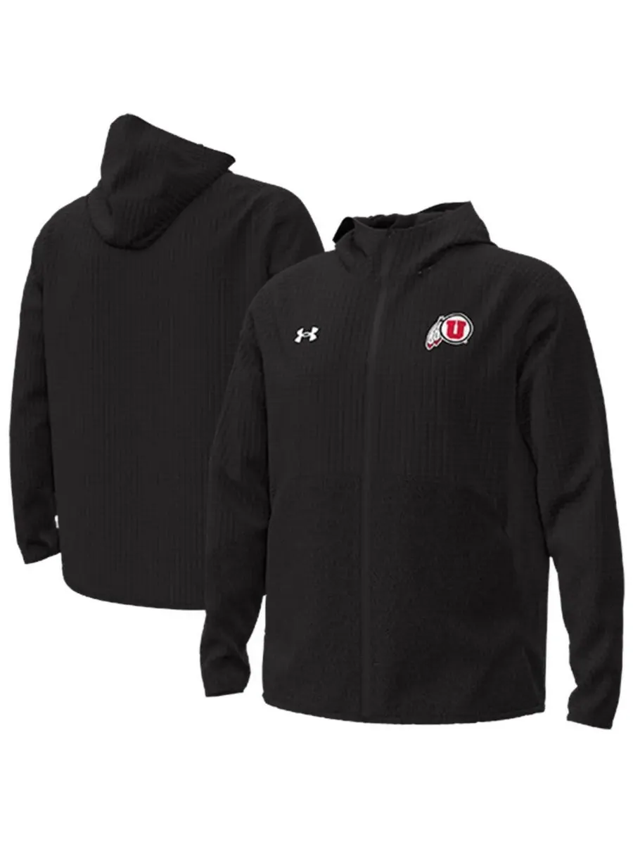 Under Armour Мужская черная куртка Utah Utes Unstoppable с рукавами реглан и полной — изображение 1 из 3, черный
