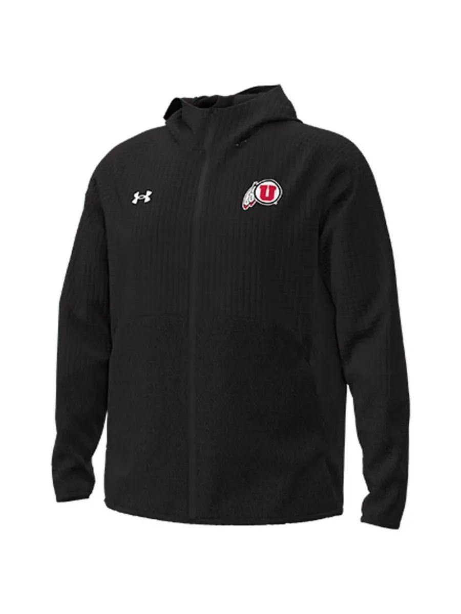 Under Armour Мужская черная куртка Utah Utes Unstoppable с рукавами реглан и полной — изображение 2 из 3, черный