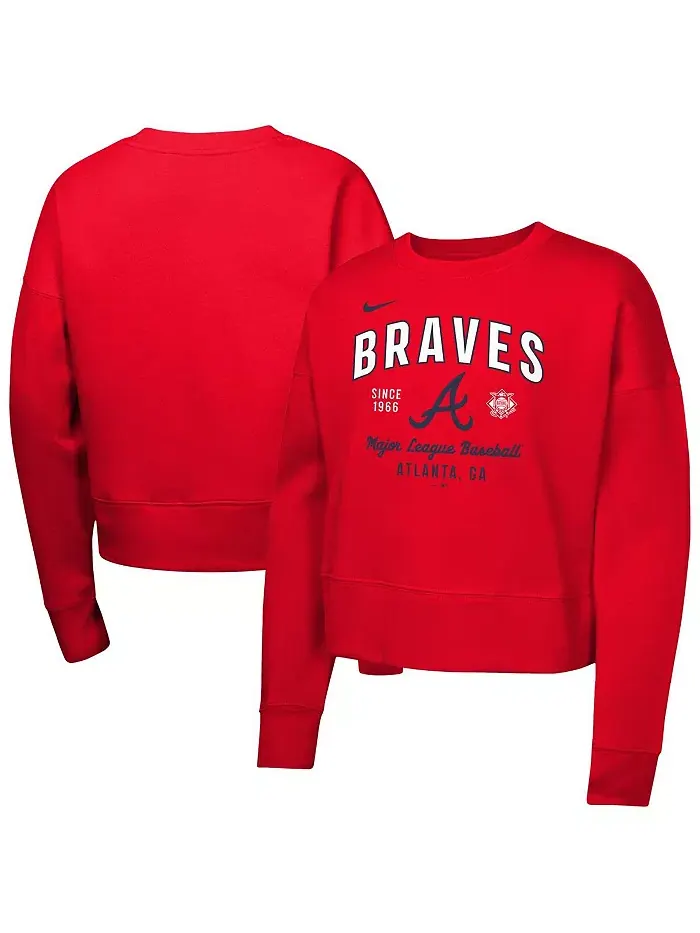Флисовая толстовка Atlanta Braves для девочек постарше, красная Nike — изображение 1 из 3