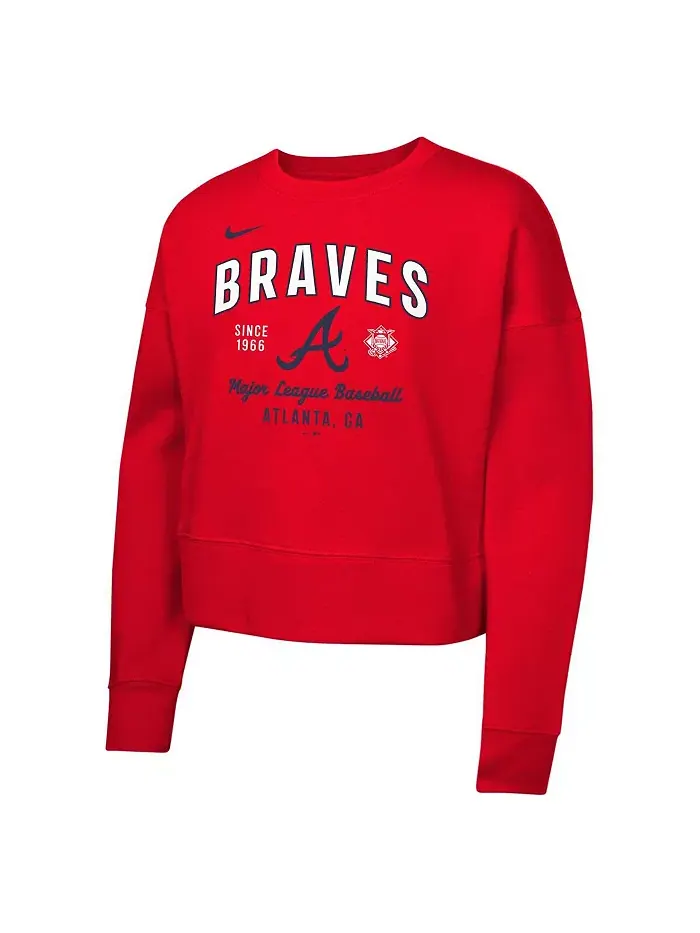 Флисовая толстовка Atlanta Braves для девочек постарше, красная Nike — изображение 3 из 3