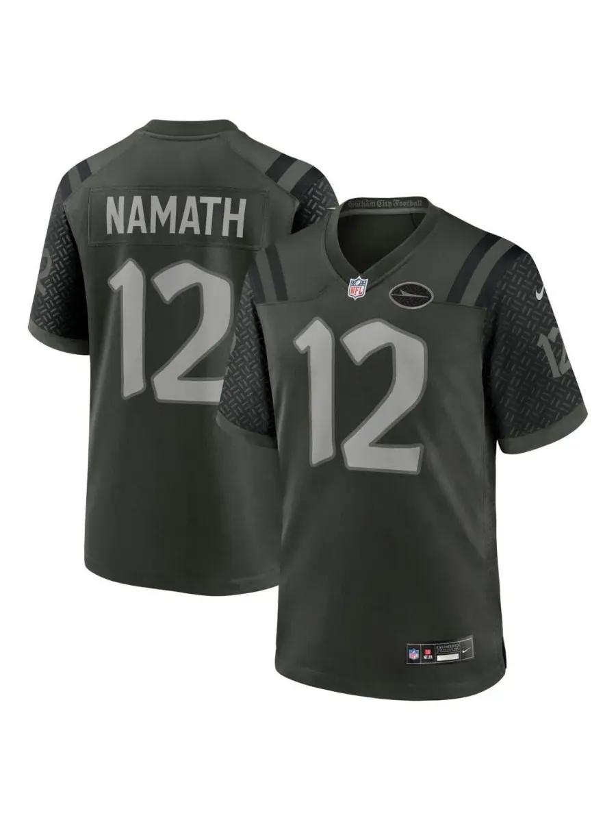 Nike Мужская игровая майка Джо Намата Gotham Green New York Jets из коллекции Rivalries 2025 года — изображение 1 из 3