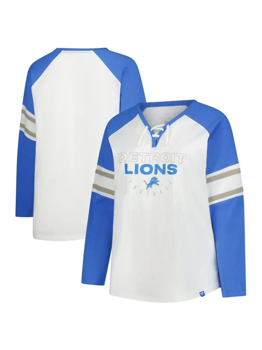 Fanatics Женская белая футболка с длинными рукавами Detroit Lions большого размера Redzone на — изображение 1 из 3