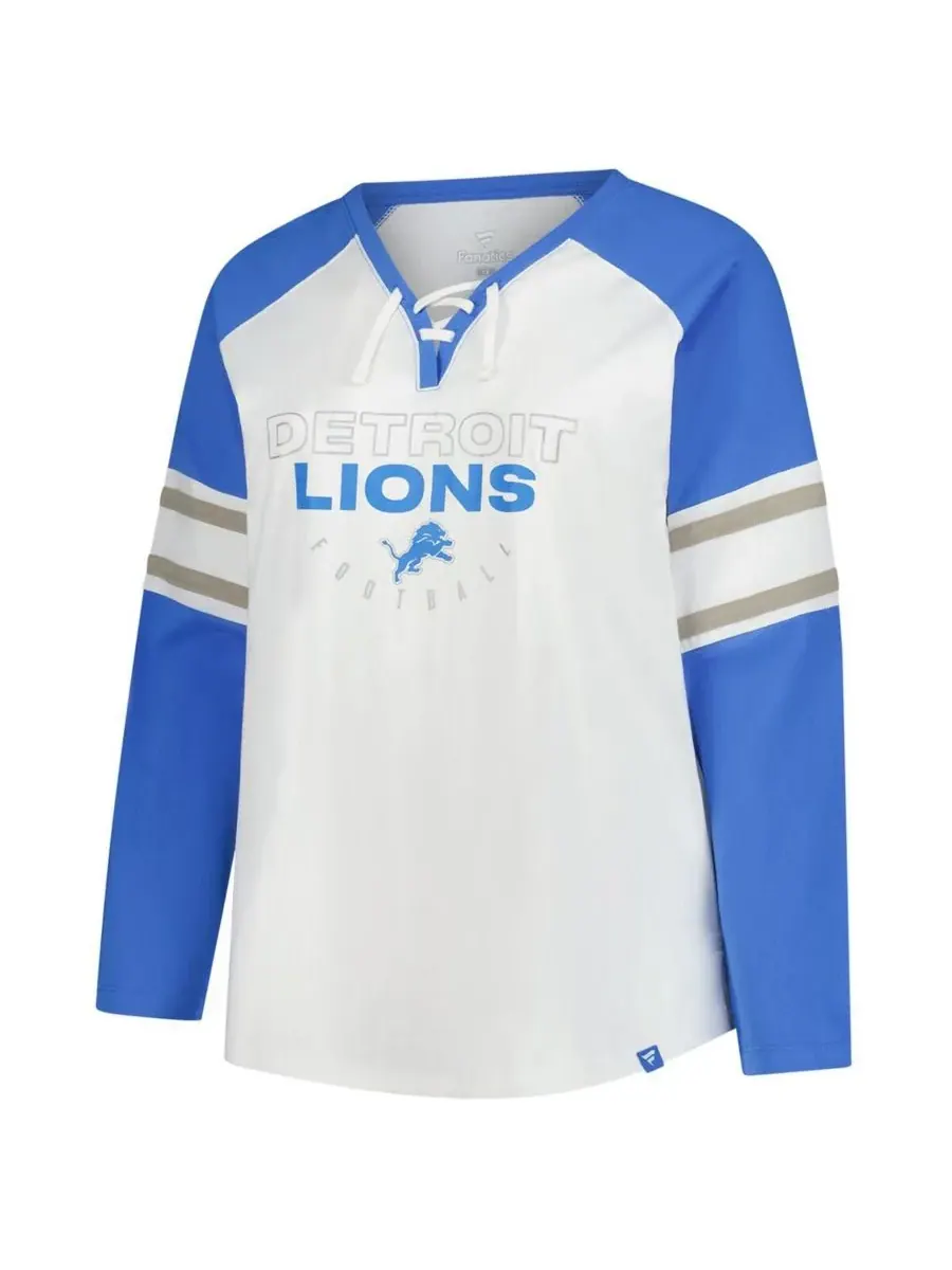 Fanatics Женская белая футболка с длинными рукавами Detroit Lions большого размера Redzone на — изображение 2 из 3