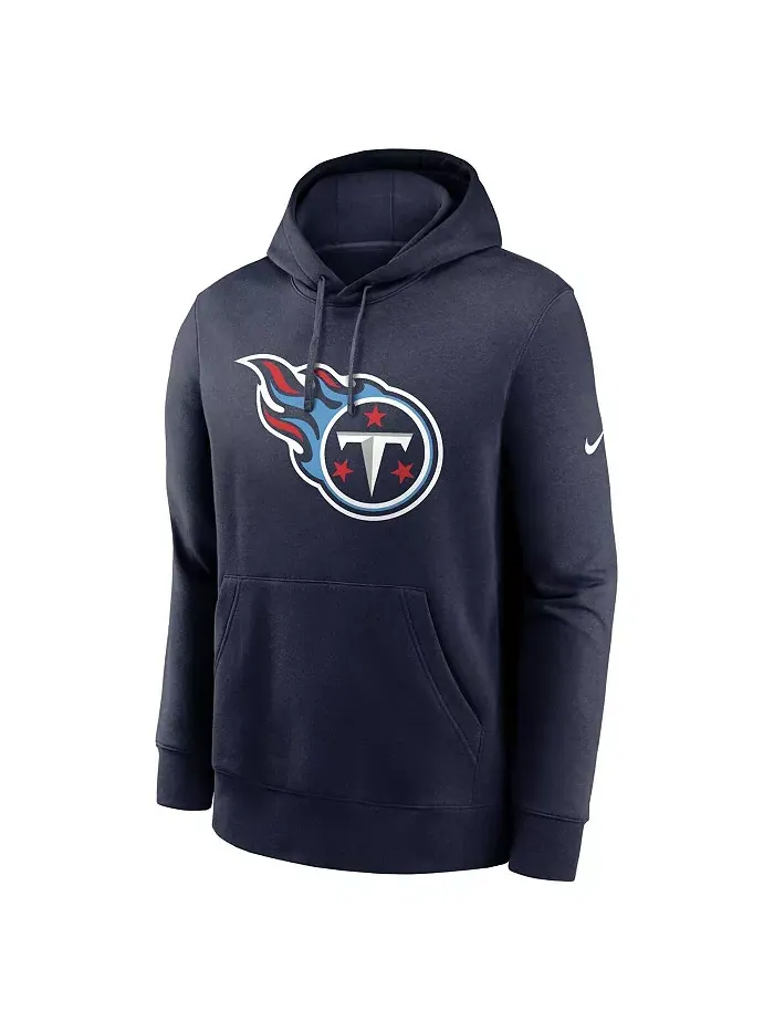 Мужская синяя толстовка с капюшоном Tennessee Titans Club Logo Nike — изображение 2 из 3